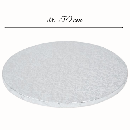 ∅ 50 cm PODKŁAD SREBRNY MODECOR 30622H metalizowany pakowany pojedynczo wysokość ok. 12 mm