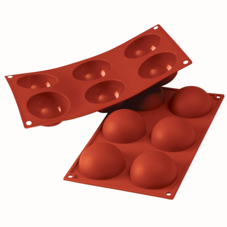 SF002 Semisfera Silikomart - uniwersalna forma silikonowa - półkula - śr. 70 x wys. 35 mm / poj. 80 ml x 6 porcji