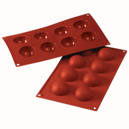 SF004 Semisfera Silikomart - uniwersalna forma silikonowa - półkula - śr. 50 x wys. 25 mm / poj. 30 ml x 8 porcji