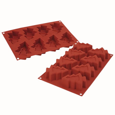 SF108 Pino Silikomart - uniwersalna forma silikonowa - choinka - dł. 83.5 x szer. 68 x wys. 30.5 mm / poj. 81 ml x 8 porcji