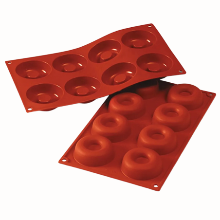 SF011 Medium Savarin Silikomart - uniwersalna forma silikonowa - śr. 65 x wys. 21 mm / poj. 50 ml x 8 porcji