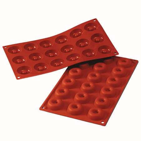 SF010 Small Savarin Silikomart - uniwersalna forma silikonowa - śr. 41 x wys. 12 mm / poj. 18 ml x 18 porcji