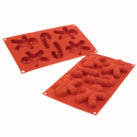 SF106 Gingerbread Man Silikomart - świąteczna forma silikonowa - dł. 94.5 x szer. 78 x wys. 21 mm / poj. 362 ml