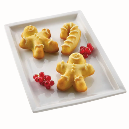 SF106 Gingerbread Man Silikomart - świąteczna forma silikonowa - dł. 94.5 x szer. 78 x wys. 21 mm / poj. 362 ml