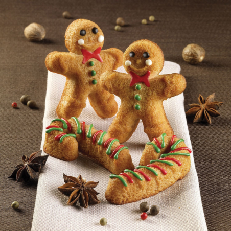 SF106 Gingerbread Man Silikomart - świąteczna forma silikonowa - dł. 94.5 x szer. 78 x wys. 21 mm / poj. 362 ml