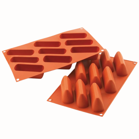 SF126 Gianduiotto Silikomart - uniwersalna forma silikonowa - dł. 93 x szer. 31 x wys. 42 mm / poj. 85 ml x 9 porcji