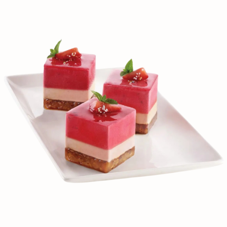 SF104 Cube Silikomart - uniwersalna forma silikonowa - kostka - dł. 50 x wys. 50 mm / poj. 125 ml x 8 porcji