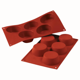 SF024 Big Muffin Silikomart - uniwersalna forma silikonowa - śr. 81 x wys. 32 mm / poj. 135 ml x 5 porcji