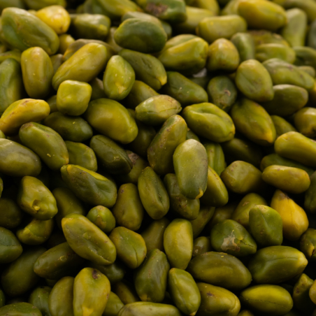 op. 1 kg Zielona Pistacja Surowa - całe blanszowane orzechy pistacjowe o intensywnie zielonej barwie