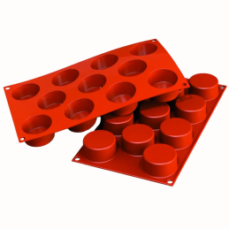 SF204 Mini Cylinders Silikomart - uniwersalna forma silikonowa - śr. 50 x wys. 27 mm / poj. 55 ml x 11 porcji
