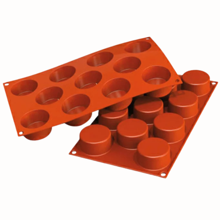 SF204 Mini Cylinders Silikomart - uniwersalna forma silikonowa - śr. 50 x wys. 27 mm / poj. 55 ml x 11 porcji