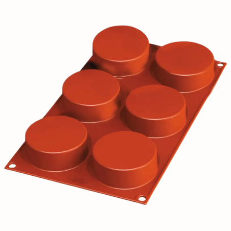 SF205 Cylinders Silikomart - uniwersalna forma silikonowa - śr. 70 x wys. 27 mm / poj. 103 ml x 6 porcji