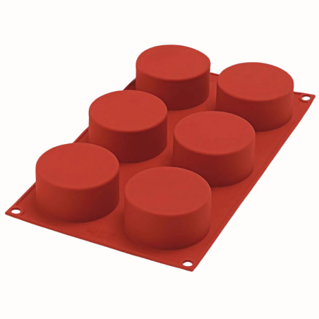 SF127 Cylinders Silikomart - uniwersalna forma silikonowa - śr. 70 x wys. 35 mm / poj. 133 ml x 6 porcji