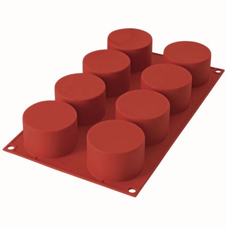 SF119 Cylinders Silikomart - uniwersalna forma silikonowa - cylindry - śr. 63 x wys. 40 mm / poj. 123 ml x 8 porcji