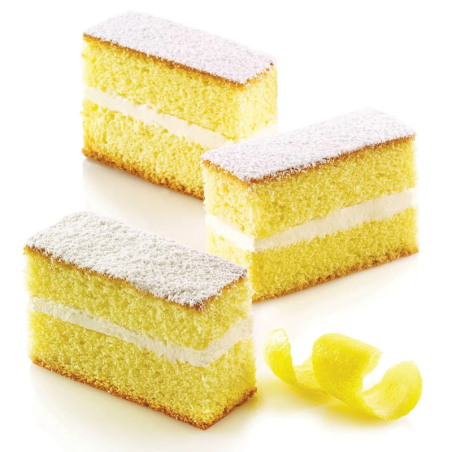 SF026 Cakes Silikomart - uniwersalna forma silikonowa - dł. 79 x szer. 29 x wys. 30 mm / poj. 70 ml x 12 porcji