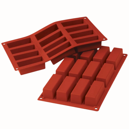 SF026 Cakes Silikomart - uniwersalna forma silikonowa - dł. 79 x szer. 29 x wys. 30 mm / poj. 70 ml x 12 porcji