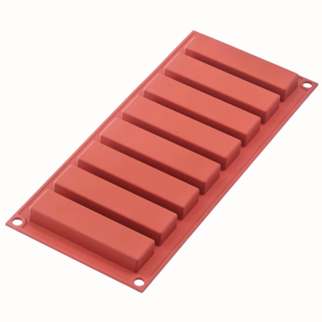 SF184 Slim Bar Silikomart - forma silikonowa do batonów - dł. 100 x szer. 26 x wys. 16 mm / poj. 40 ml x 8 porcji