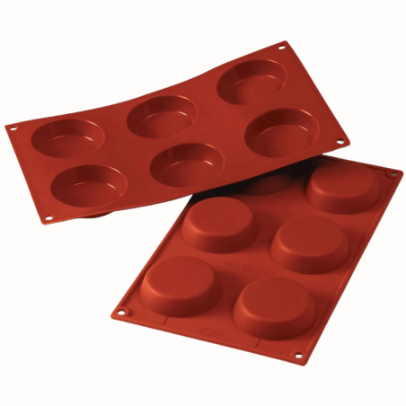 SF046 Flan Mould Silikomart - forma silikonowa do florentynek - śr. 70 x wys. 17 mm / poj. 52 ml x 6 porcji