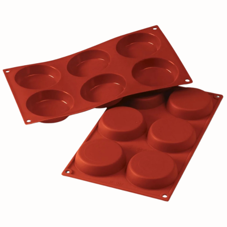 SF047 Flan Mould Silikomart - forma silikonowa do florentynek - śr. 80 x wys. 18 mm / poj. 72 ml x 6 porcji