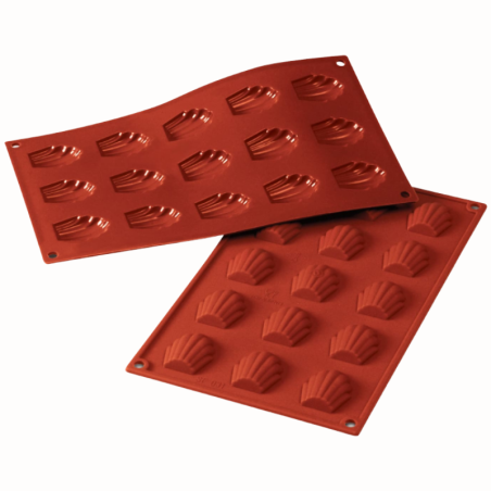 SF031 Mini Madeleine Silikomart - forma silikonowa do magdalenek - dł. 44 x szer. 34 x wys. 10 mm / poj. 10 ml x 15 porcji