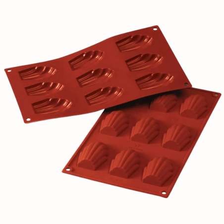 SF032 Madeleine Silikomart - forma silikonowa do magdalenek - dł. 68 x szer. 45 x wys. 17 mm / poj. 30 ml x 9 porcji