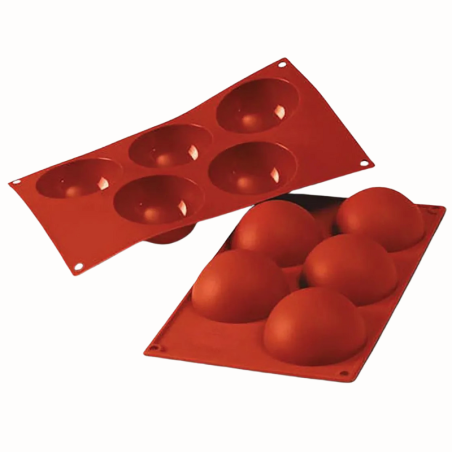 SF001 Semisfera Silikomart - uniwersalna forma silikonowa - półkula - śr. 80 x wys. 40 mm / poj. 120 ml x 5 porcji
