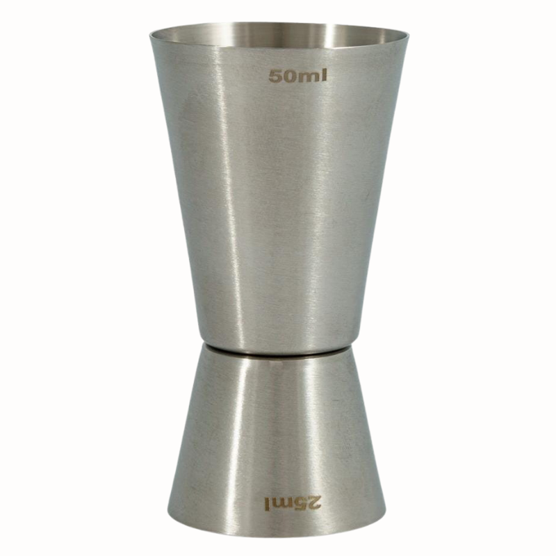 Jigger - dwustronna miarka barmańska - 50 i 25 ml - do odmierzania alkoholi i płynnych dodatków Jigger - dwustronna miarka barmańska - 50 i 25 ml - do odmierzania alkoholi i płynnych dodatków