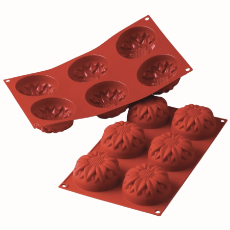 SF076 Sunflower Silikomart - uniwersalna forma silikonowa - śr. 76 x wys. 40 mm / poj. 115 ml x 6 porcji