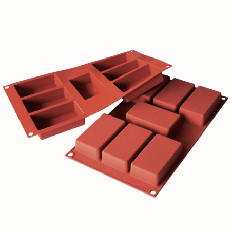 SF110 Rettangolo Silikomart - uniwersalna forma silikonowa - dł. 87 x szer. 48 x wys. 24 mm / poj. 97 ml x 7 porcji