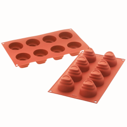 SF113 FLU Silikomart - uniwersalna forma silikonowa - śr. 55 x wys. 42.5 mm / poj. 70 ml x 8 porcji