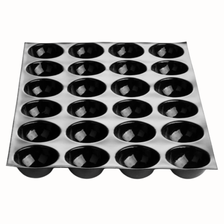 FB01 Semisfera Fiberform Pavoni - profesjonalna forma silikonowa - półkula - śr. 80 x wys. 40 mm / poj. 135 ml x 24 porcje