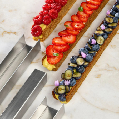 KMF01 Pavoni Italia - zestaw aluminiowych form do wypieku ciasta francuskiego - dł. 380 x szer. 33 x wys. 30 mm