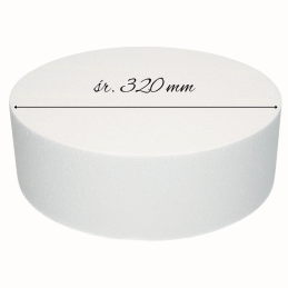 Atrapa Tortu - śr. 32 x wys. 8 cm - styropianowa makieta do okrągłego tortu - Sweet Decor