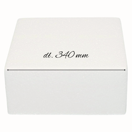 Atrapa Tortu - kwadrat - dł. 34 x wys. 8 cm - styropianowa makieta do tortu - Sweet Decor