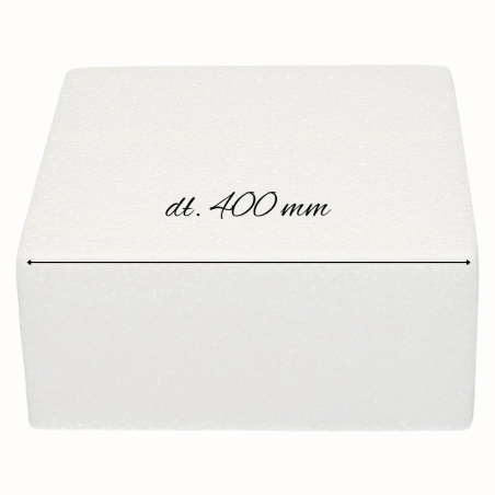 Atrapa Tortu - kwadrat - dł. 40 x wys. 8 cm - styropianowa makieta do tortu - Sweet Decor