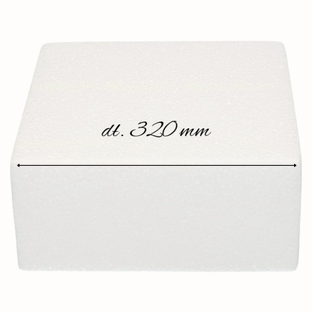 Atrapa Tortu - kwadrat - dł. 32 x wys. 8 cm - styropianowa makieta do tortu - Sweet Decor