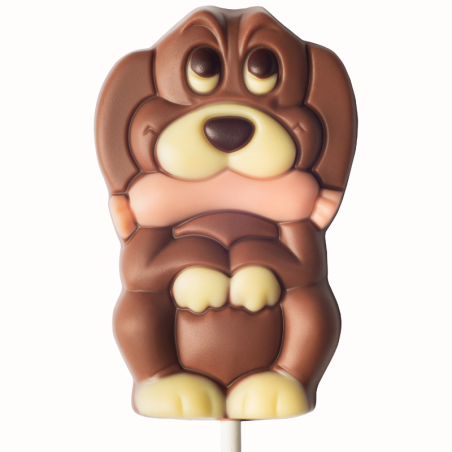 op. 35 g - Piesek - dekoracyjny lizak z mlecznej czekolady - dł. 165 mm