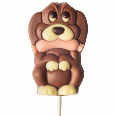 op. 35 g - Piesek - dekoracyjny lizak z mlecznej czekolady - dł. 165 mm