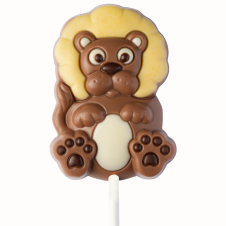 op. 35 g - Lew - dekoracyjny lizak z mlecznej czekolady - dł. 165 mm