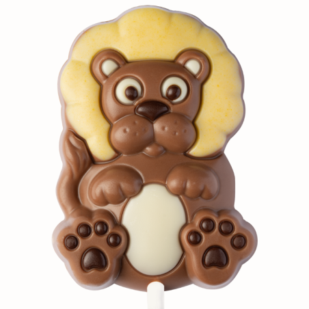 op. 35 g - Lew - dekoracyjny lizak z mlecznej czekolady - dł. 165 mm