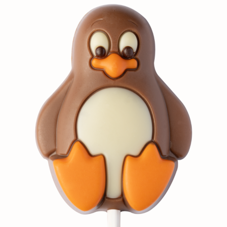 op. 35 g - Pingwin - dekoracyjny lizak z mlecznej czekolady - dł. 160 mm