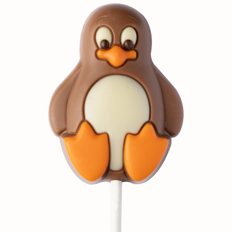 op. 35 g - Pingwin - dekoracyjny lizak z mlecznej czekolady - dł. 160 mm