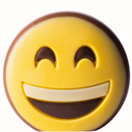 op. 50 g - Uśmiechnięta emoticon - dekoracyjna figurka czekoladowa - prezent w folii celofanowej
