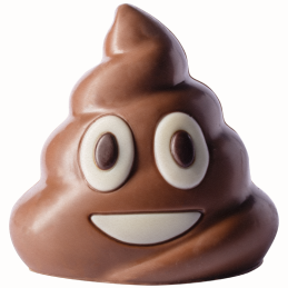 op. 50 g - Stinky - emoticon uśmiechnięta kupa - zabawna figurka czekoladowa - prezent w folii celofanowej