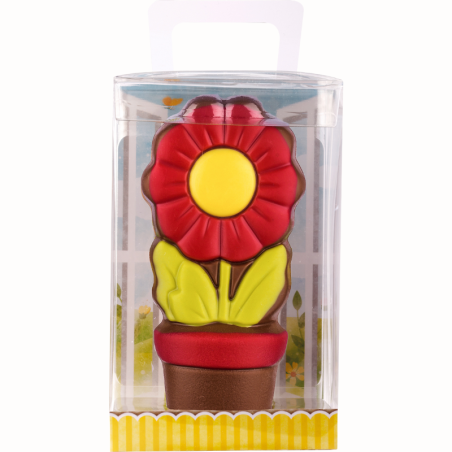 op. 85 g - Kwiatek w doniczce - dekoracyjna figurka czekoladowa - pakiet prezentowy w pudełku