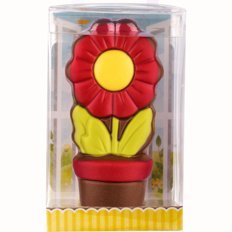 op. 85 g - Kwiatek w doniczce - dekoracyjna figurka czekoladowa - pakiet prezentowy w pudełku