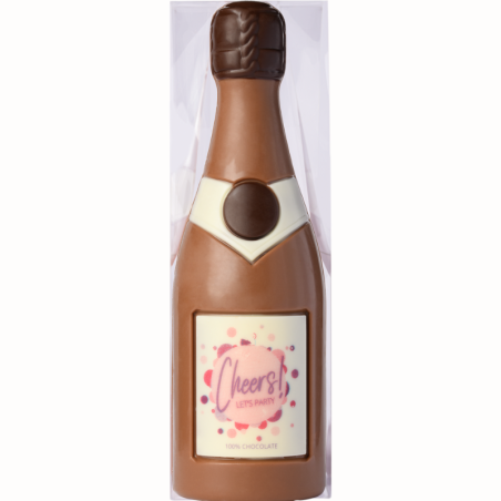 op. 100 g - Butelka Szampana - dekoracyjna figurka czekoladowa - pakiet prezentowy w pudełku