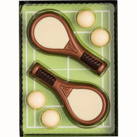 op. 65 g - Rakieta tenisowa - dekoracyjna tabliczka czekoladowa - pakiet prezentowy w pudełku
