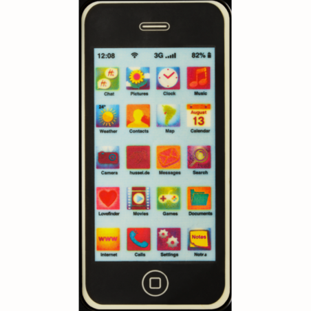 op. 70 g Czarny Smartphone - upominek w kształcie telefonu z dekorowanej białej czekolady