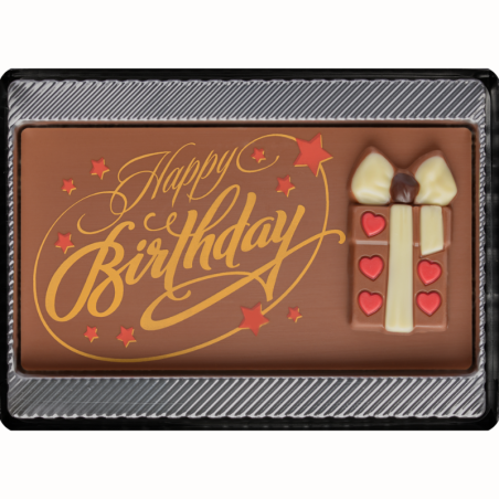 op. 75 g - Happy Birthday - dekoracyjna tabliczka czekoladowa - pakiet prezentowy w pudełku